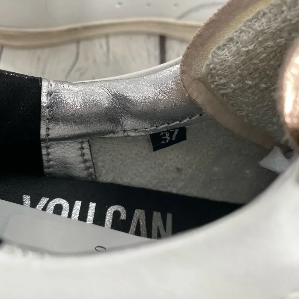 P448 White Sneakers with Rose Gold Accents - Picture 6 of 10